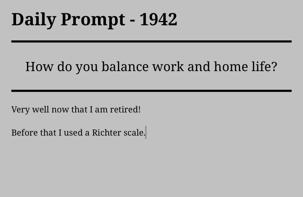 Daily Prompt –&nbsp;1942