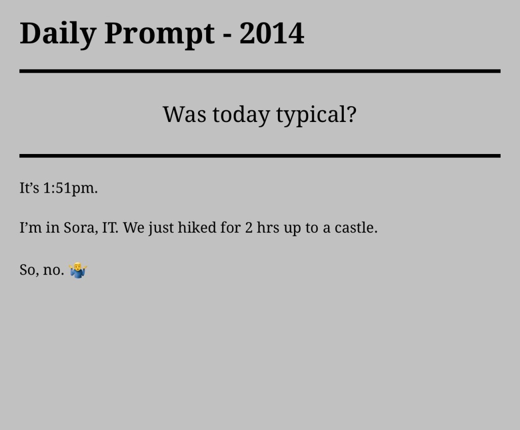 Daily Prompt –&nbsp;2014