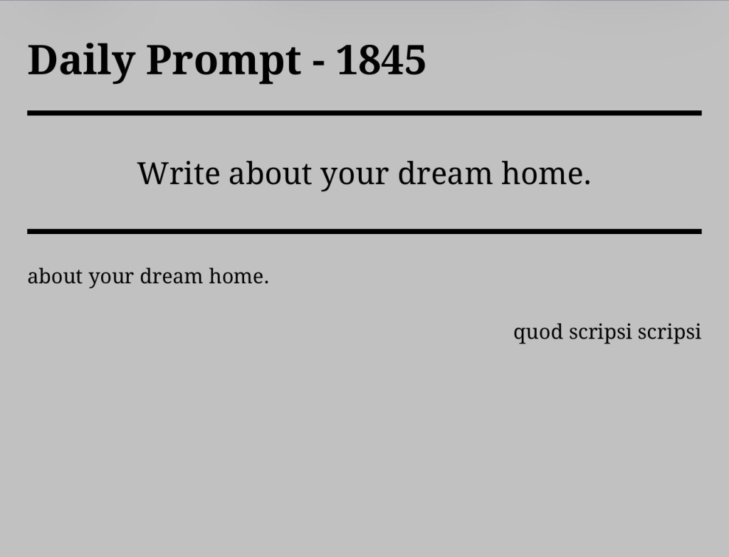 Daily Prompt –&nbsp;1845