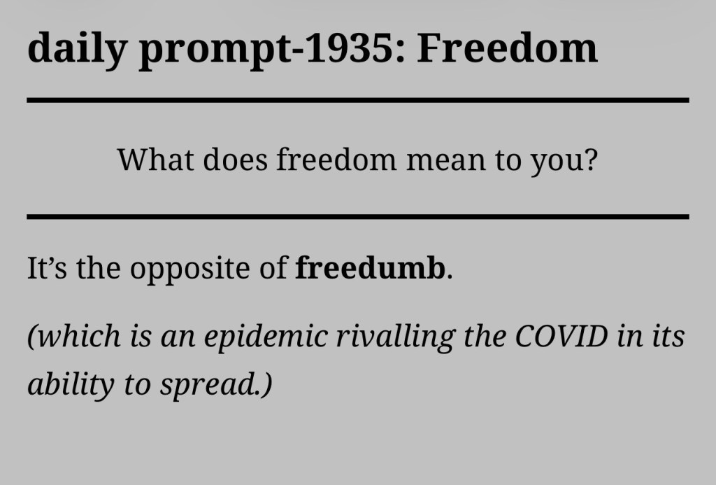 daily prompt-1935: Freedom