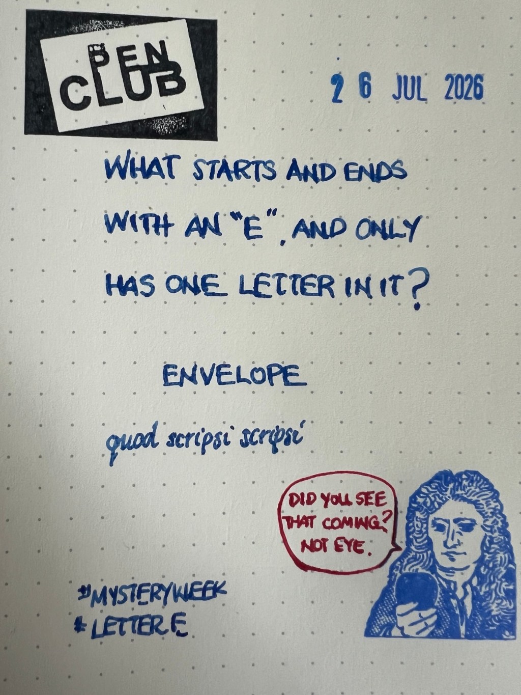 Pen and Ink Challenge –&nbsp;Jul26